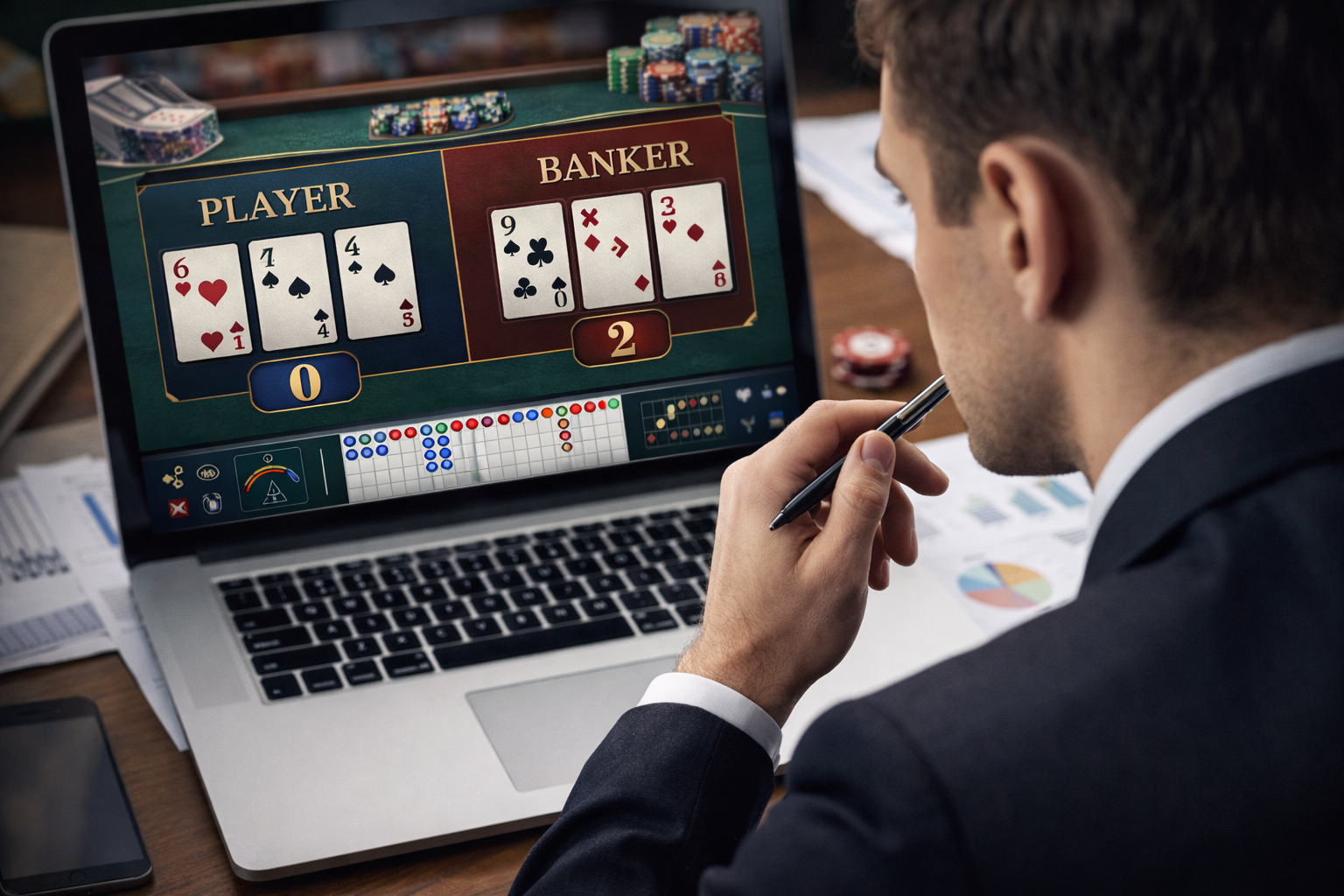 ภาพตาชั่งสมดุลสื่อถึงการบริหารเงินลงทุน (Money Management) และการเล่นพนันอย่างมีวินัย