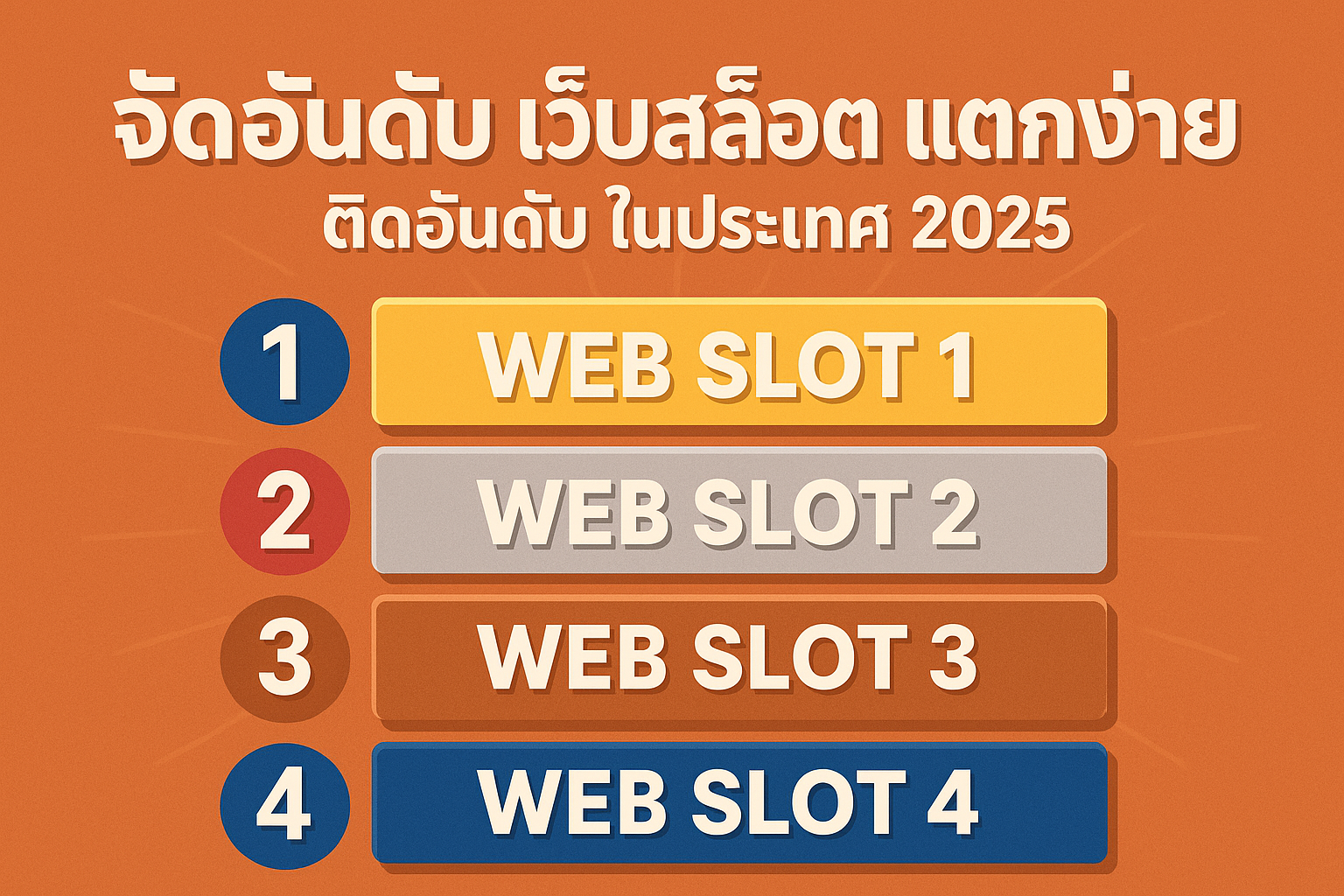 จัดอันดับ เว็บสล็อต แตกง่าย ติดอันดับ ในประเทศ 2025