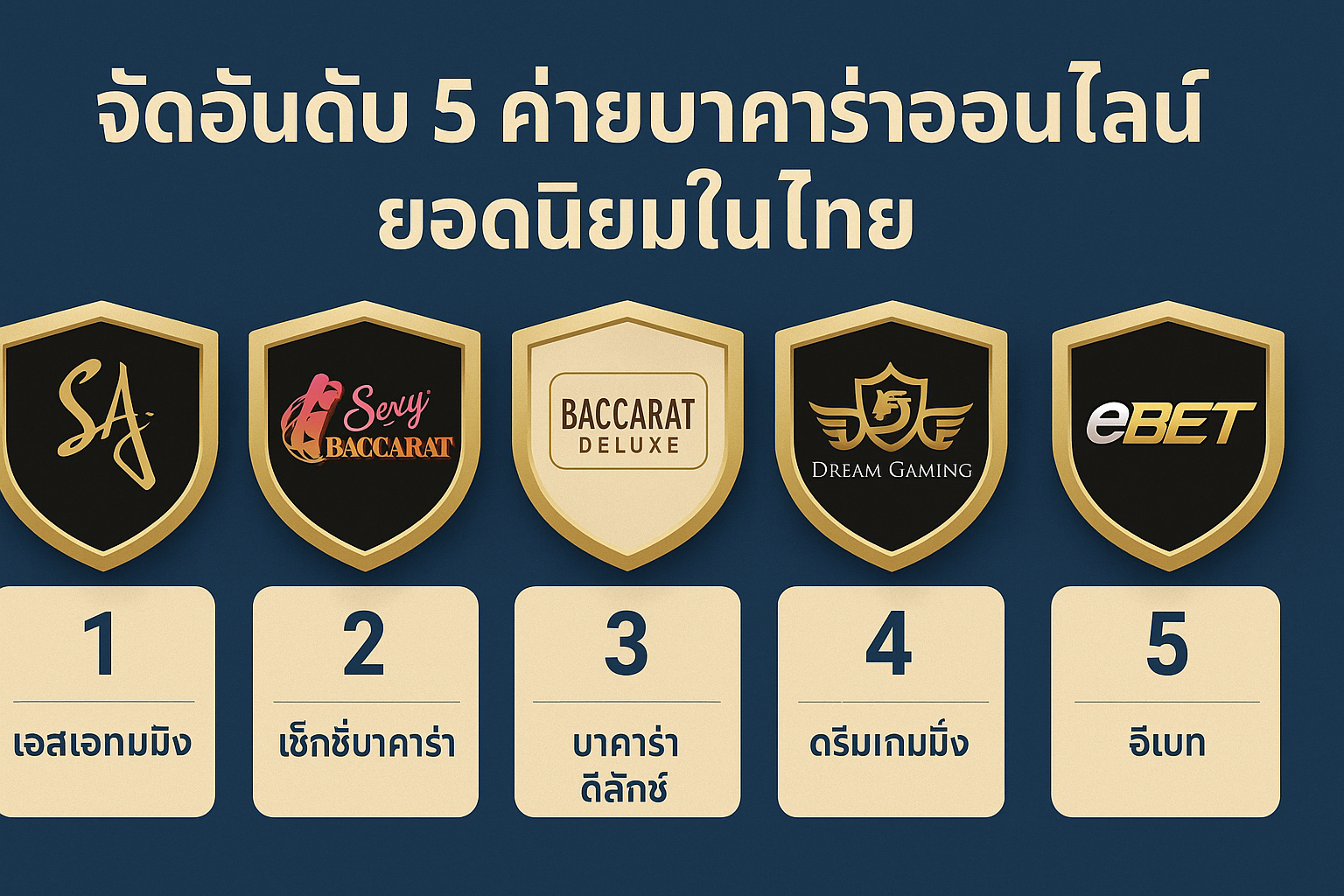 จัดอันดับ 5 ค่ายบาคาร่าออนไลน์ ยอดนิยมในไทย